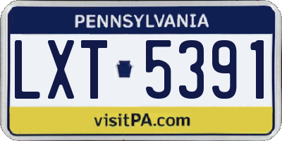 PA license plate LXT5391