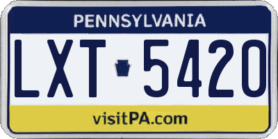 PA license plate LXT5420