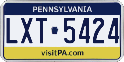 PA license plate LXT5424