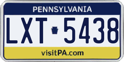 PA license plate LXT5438
