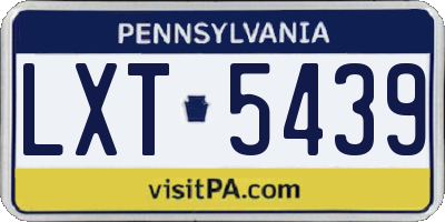PA license plate LXT5439