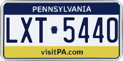 PA license plate LXT5440