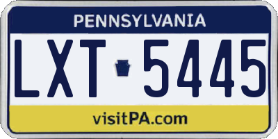 PA license plate LXT5445