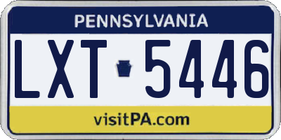 PA license plate LXT5446