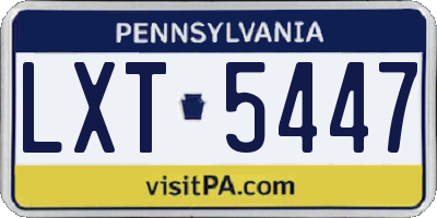 PA license plate LXT5447