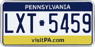 PA license plate LXT5459