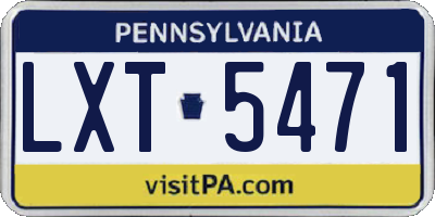 PA license plate LXT5471