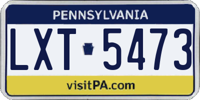 PA license plate LXT5473