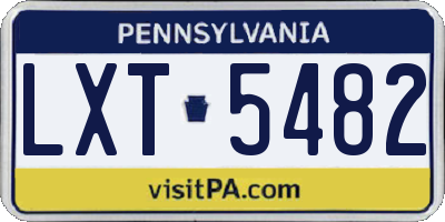 PA license plate LXT5482