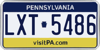 PA license plate LXT5486