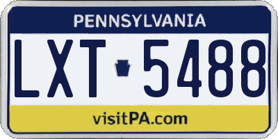 PA license plate LXT5488