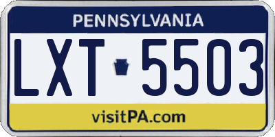 PA license plate LXT5503