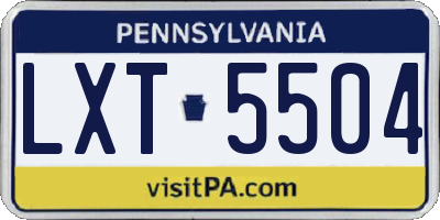 PA license plate LXT5504