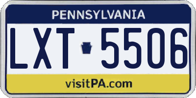 PA license plate LXT5506