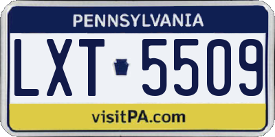 PA license plate LXT5509