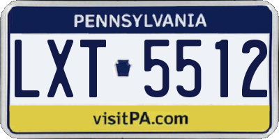 PA license plate LXT5512