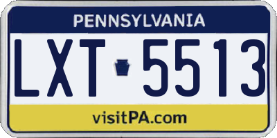 PA license plate LXT5513