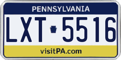 PA license plate LXT5516