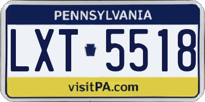 PA license plate LXT5518