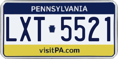 PA license plate LXT5521