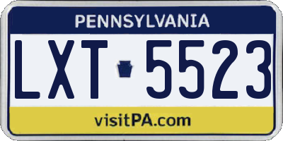 PA license plate LXT5523