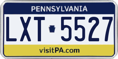 PA license plate LXT5527