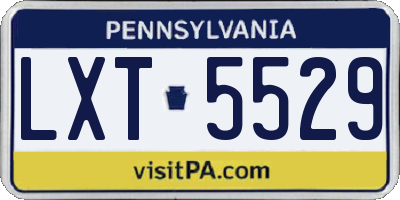 PA license plate LXT5529