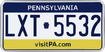 PA license plate LXT5532