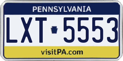 PA license plate LXT5553