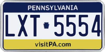 PA license plate LXT5554