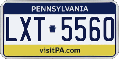 PA license plate LXT5560