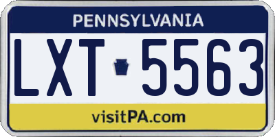 PA license plate LXT5563