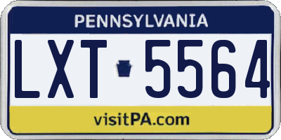 PA license plate LXT5564