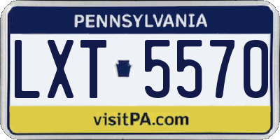 PA license plate LXT5570