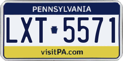 PA license plate LXT5571