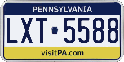 PA license plate LXT5588
