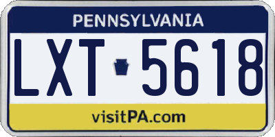 PA license plate LXT5618