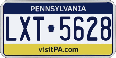 PA license plate LXT5628