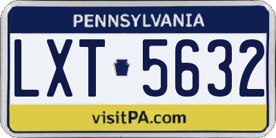 PA license plate LXT5632