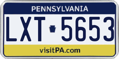 PA license plate LXT5653