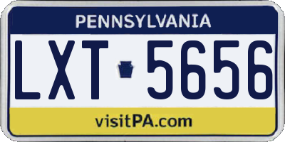 PA license plate LXT5656