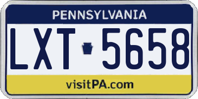 PA license plate LXT5658