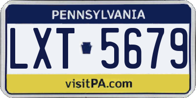 PA license plate LXT5679
