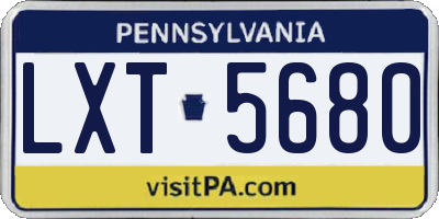 PA license plate LXT5680