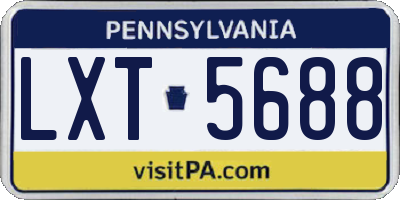 PA license plate LXT5688
