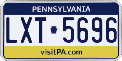 PA license plate LXT5696
