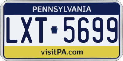 PA license plate LXT5699
