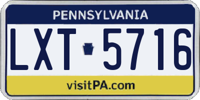 PA license plate LXT5716