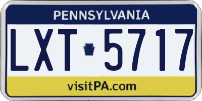 PA license plate LXT5717