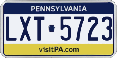 PA license plate LXT5723
